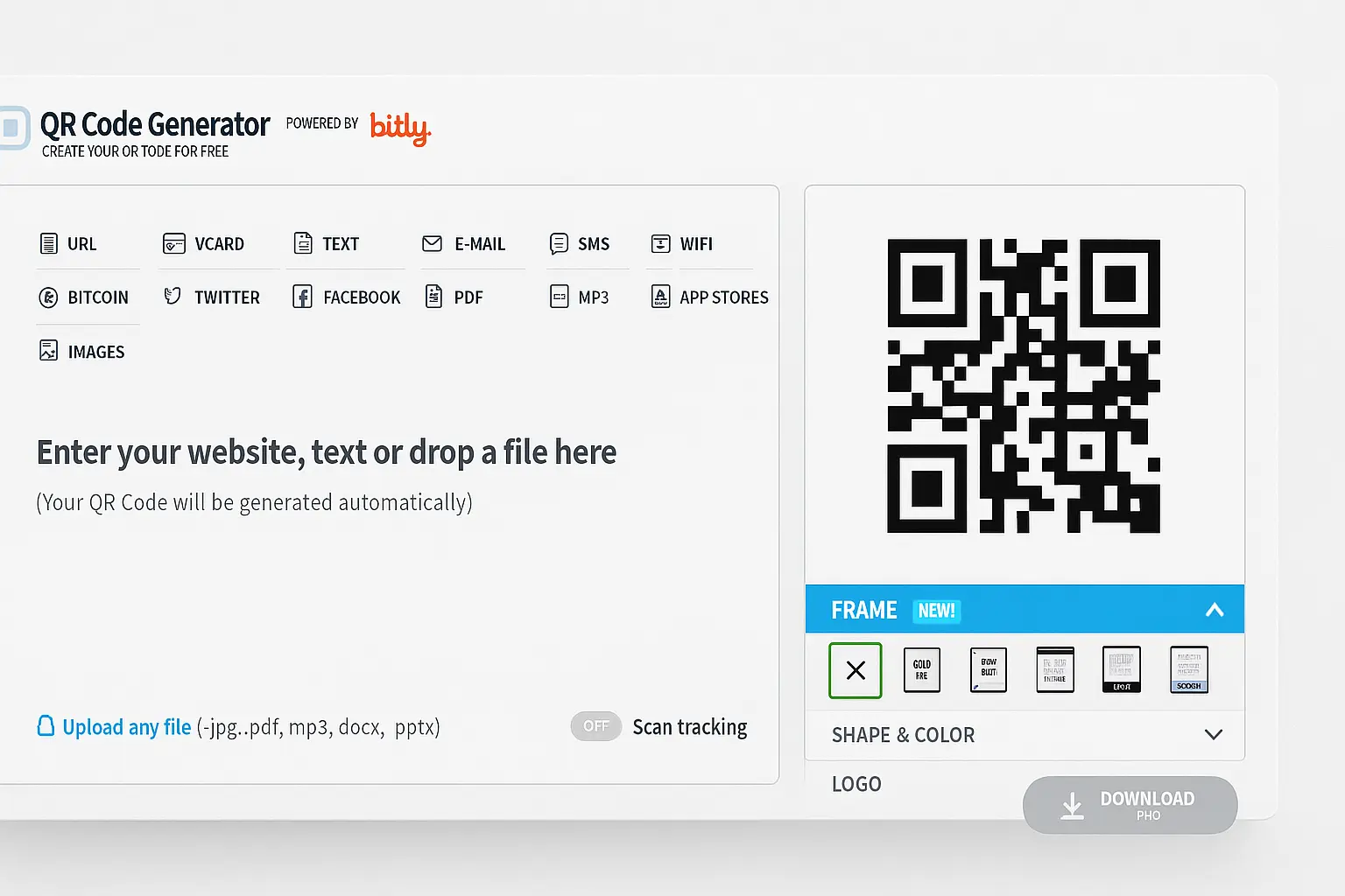 Bitly QR Code Generator